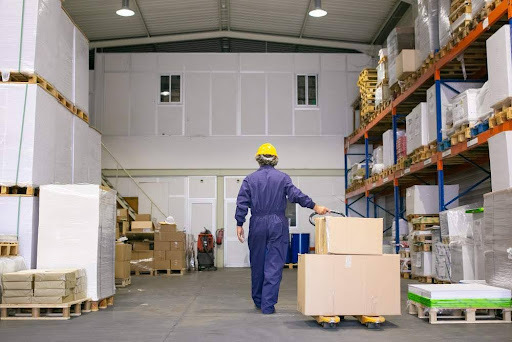 Man working in the cold storage room.